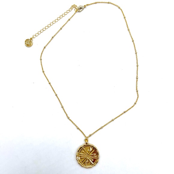 Lilly Pulitzer Disc Pendant Necklace Gold Plated